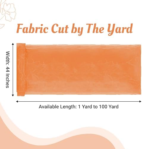 45 Yard Organza Fabric 44" Wide for Wedding Event Décor - Peach - Image 2