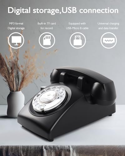 Audio Guest Book Wedding Phone, Retro Audio Guestbook (Black) - Image 3