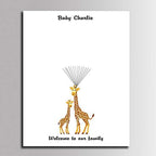 Personalized Communion Gift Fingerprint Giraffe Guest Book Canvas Party Decorations for Boy Baby Shower DIY Thumbprint Signature Painting Ready to Hang-60x90cm - Image 2