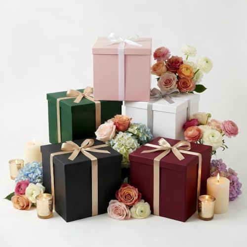 UoeRing 3 Pcs Large Gift Box Matte Pink 12x12x11 Inch with Lid - Image 7
