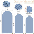 Set of 3 Wedding Arch Cover 6ft 6.6ft 7.2ft Dusty Blue Arch Cover Chiara Backdrop Cover Spandex Fitted Arch Stand Cover Balloon Arch Covers Stretchy Backdrop for Baby Shower Party Ceremony - Image 3