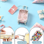 Teecyhooo 12 Pcs Mini Suitcase and 12 Pcs Metal Luggage Tags with Card - Image 3