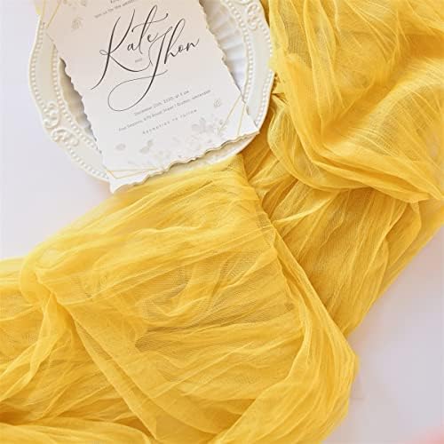 Yellow Cheesecloth Table Runner Fall Wedding Birthday Party Decor 6 Pack - Image 2