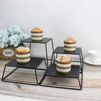 Dessert Table Risers Display Stands Food display Black Metal Square Retail Pizza,Cupcake,Candy Stands Food Platter Tray,6x6 INCH,Set of 4 - Image 4