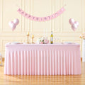 Pink Spandex Tablecloths for Rectangle Tables 8 Foot Pink Stretch Table Cloth Rectangle 8ft Elastic Fitted Table Cover with Skirt for Wedding Baby Shower Girl Birthday Party Banquet Buffet Event by Suppromo