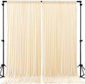 16ftx10ft Wrinkle Free Champagne Backdrop Curtain - 10 Feet Photography Backdrop Drapes, Silky Polyester Back Drop Cloth for Wedding Baby Shower Balloon Arch Background by Unknown