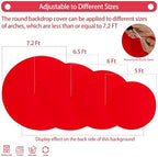Gallety 2 Pcs 7.2 FT Red Round Backdrop Cover for 5 to 7.2ft Circle Arch Stand with Oh Baby and Happy Birthday Decal Sign - Arch Backdrop Cover for Wedding Party Photography Decoration - Image 3