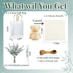 Baby Shower Prizes for Game Winners Bamboo Cheese Board Spoon Towel Thank You Card and Gift Bags for Baby Shower Wedding Bridal Shower Favors, 6 Sets - Image 3