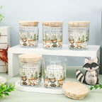 Whaline 12Pcs Adventure Baby Shower Empty Candle Jar with Wooden Lid Woodland Animal Baby Clothes Glass Candle Container for Candles Making Storing Kitchen Table Centerpiece Decoration - Image 4