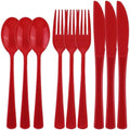 Kochorie 300 Pieces Red Plastic Silverware, Heavy Duty Plastic Cutlery Set by Kochorie