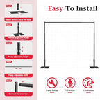EMART 10x10ft Heavy Duty Backdrop Stand Frame with Adjustable Pipe，Black - Image 6