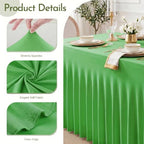 2Pack Spandex Tablecloth for 6FT Rectangle Tables,Table Skirt - Image 4