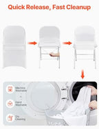 VEVOR 30 Pcs Stretch Spandex Folding Chair Covers Universal Fitted White - Image 5