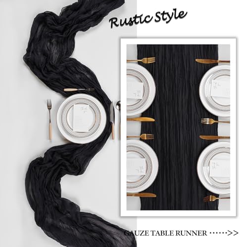 12 Pack 23 x 120 Inch Black Table Runner 10Ft Cheesecloth - Image 6