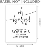 Andaz Press Custom Large Baby Shower Welcome Sign, 16" x 20", Minimal Oh Baby! Personalized Canvas Welcome Sign, Signage, Gender-Neutral Canvas Sign for Baby Sprinkle, Fall Baby Shower Decorations - Image 5