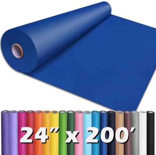 PerkHomy 24" x 2,400" (200') Blue Kraft Paper Roll for Craft Bulletin Board Paper Art Table Covering Crafting Gift Wrapping Bouquet Packing Parcel 80GSM 55LB (Blue, 24" x 200') by PerkHomy
