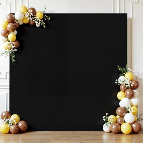 Square Backdrop Arch Cover Black 6.6FT x 6.6FT Square Arch Backdrop Covers Stretchy Spandex Fitted Square Backdrop Cover for Birthday Party Wedding Ceremony Banquet Decoration by Shillance