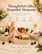 12 Pack Baskets for Gifts Empty, 10 x 7” Thick Kraft Trays with Bags & Bows - Image 5