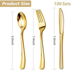 Goodluck 300PCS Gold Plastic Silverware, Gold Utensils Disposable - Image 3
