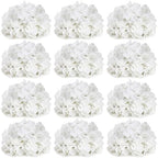 White Hydrangea Flower Balls for Centerpieces - 12 PCS by DIYDOFUN
