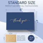 200 Pack Thank You Cards with Envelopes & Stickers Navy Blue - Image 2