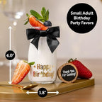 Ethisa Vintage 24 Pack Adult Birthday Party Favors Glass Bottles with Ribbons and Stickers - Classy Happy Birthday Favors and Table Centerpieces Decorations - Sturdy Candy Jar for Guests - Image 2