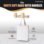 40pcs Medium Size White Paper Gift Bags with Ribbon Handles - Bulk Wedding & Party Bags - Image 5