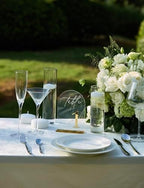 Crystal Clear Acrylic Wedding Table Numbers 1-20 Set, Self-Standing Modern Arched Signs for Reception Seating, Anniversary & Bridal Shower, Elegant Wedding Decor (5x7 Inches) - Image 3