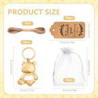 50Pack Bear Bottle Opener Keychain Baby Shower Return Favors for Guests Bear Bottle Opener with Organza Bags Tags for Birthday Wedding Decoration Return Gift Souvenirs - Image 2