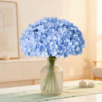 100 Pcs Faux Blue Hydrangea Artificial Flowers Bulk, Fake Silk Hydrangea Flowers Heads with Stems for Wedding Decorations Garden Party Baby Shower Porch Home Decor Table Centerpieces - Image 4