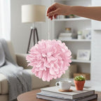 Fun Express - Light Pink Tissue Pom Pom Decor W/gromme - Party Decor - Hanging Decor - Tissue - 6 Pieces - Image 5