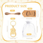 50Pcs Popping Bottle Openers Keychain Baby Shower Party Favors for Guests Bottle Opener Return Gift Souvenirs with Organza Bags Cards for Gender Reveal Theme Decoration Supplies（Love Bottle Style） - Image 2