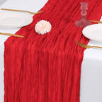 14 Pack Red Cheesecloth Table Runner 17x108 Inch Semi Sheer Boho Gauze Cheese Cloth Fabric Table Runners, for Wedding Party Baby Shower Birthday Home Decor Garden Farmhouse - Image 7