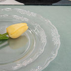 U-QE 100 Pieces Clear Plastic Plates - Clear Disposable Plates - Image 6