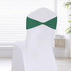 Dark Green Chair Sashes Bows 60Pcs Spandex Chair Sashes Elastic Chair Cover Bands Ties Without Buckle for Wedding Birthday Party Ceremoney Events Decoration - Image 7