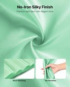 VEVOR Satin Chair Sashes Bows, Chair Ribbon Ties Back Sash, 7 x 108 inch, Wedding Reception Decoration, for Wedding Ceremony Baby Shower Party Events Banquet Cover Decoration (Light Green, 100pcs) - Image 3