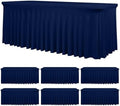 fani 6 Packs Navy Blue Stretch Table Skirts for 6 Foot Table by fani