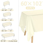 4 Pack Rectangle Tablecloth for 6 Foot Tables Washable Polyester Table Cover for Wedding Dining Table Parties Banquet（60x102 Beige） - Image 2