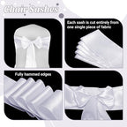 MDS® Pack of 100 Satin Chair Sashes for Wedding & Events – White - Image 5