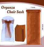 MDS Pack of 75 Organza Chair Sashes for Wedding & Event Décor – Bronze - Image 3