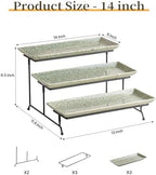 LAUCHUH 3 Tier Serving Trays for Party, Porcelain Dessert Party Display Set - Image 2