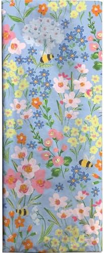 Jillson & Roberts 20" x 30" Printed Floral Gift Tissue, Garden Bees (48 Folded Sheets) - Image 2