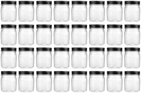 novelinks 8 oz Plastic Mason Jars and Clear Plastic Jars with Lids 8 oz by novelinks