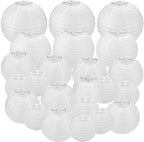 30 Pack White Paper Lanterns 4" 6" 8" 10" 12" Assorted Sizes, CertBuy White Hanging Round Lanterns for Birthday Wedding Baby Shower Festival Christmas Party Decoration - Great for Indoor or Outdoor - Image 6