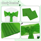 MDS Pack of 75 Chiffon Chair Sashes for Wedding & Event Décor - Green - Image 5