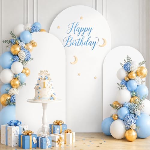 Set of 2 Wedding Arch Cover 7.2ft 6ft White Arch Cover Chiara Backdrop Cover Spandex Fitted Arch Stand Cover Balloon Arch Covers Stretchy Backdrop for Baby Shower Party Ceremony Decoration - Image 3