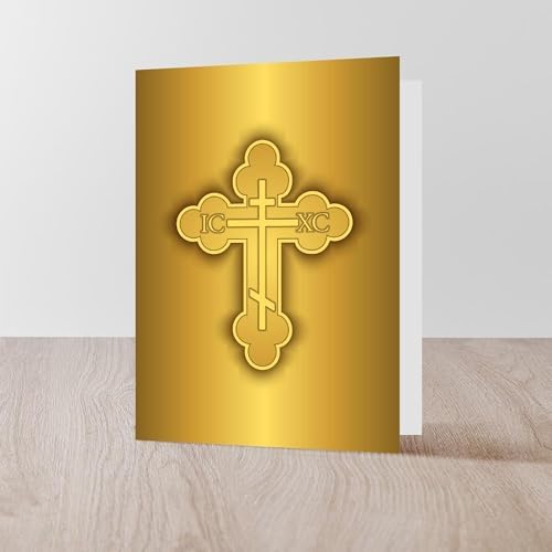 CafePress Orthodox Cross Greeting Card (20-pack), Note Card with Blank Inside, Birthday Card Matte - Image 4