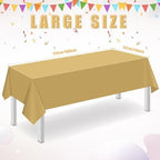 32 Pack Gold Plastic Tablecloth for Rectangle Tables, Premium Decorative Gold Disposable Table Cloths for Parties, Bulk Rectangle Party Table Cover for Birthday, Wedding, Anniversary, 54 x 108 Inch - Image 2