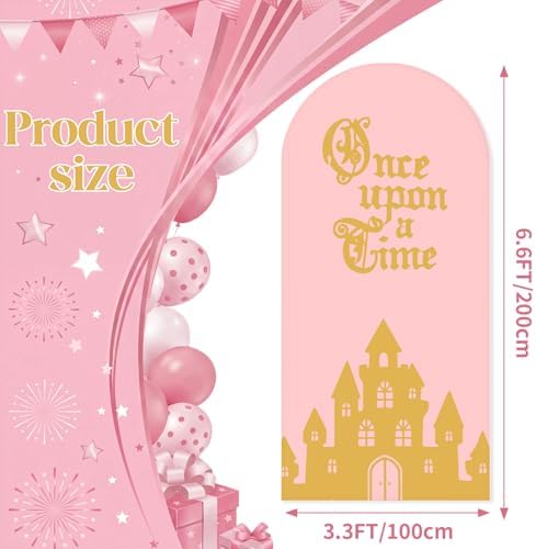 Breling Once Upon a Time Birthday Decor 6.6 ft Princess Arch Cover Backdrop - Image 3