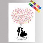 Personalize Wedding Guest Book with Ink Pads Sweet Lover with Balloons DIY Fingerprint Signature Canvas Painting for Guests Sign-in Book Unique Wedding Gift-80x120cm by Unknown